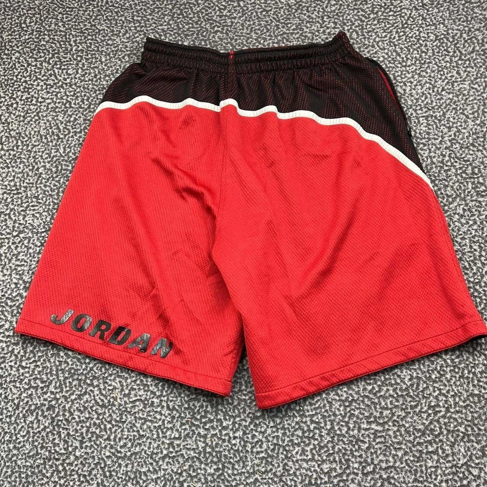 Air Jordan Athletic Shorts Men XXL Red Black Mesh Basketball Jumpman Reversible
